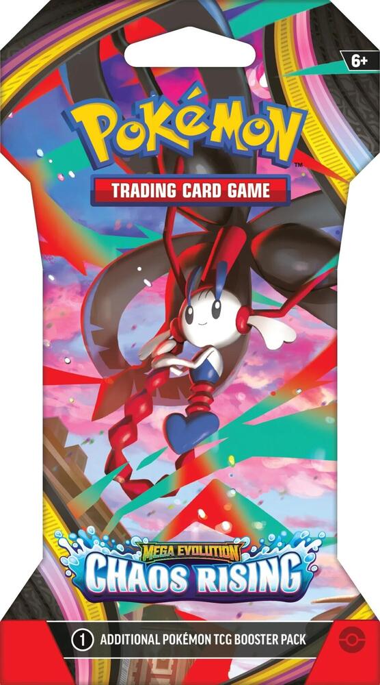 Chaos Rising Sleeved Booster Pack - ME04: Chaos Rising (CRI) 4 Chaos Rising Sleeved Booster Pack featuring official Pokémon TCG packaging and booster cards from the latest expansion.